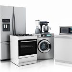 Household equipments isolated on white background. 3D illustration.